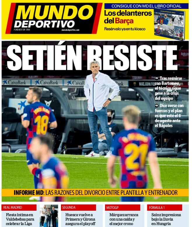 Portadas Diarios Deportivos Sábado 18/07/2020 Portadas Diarios Deportivos Sábado 18/07/2020