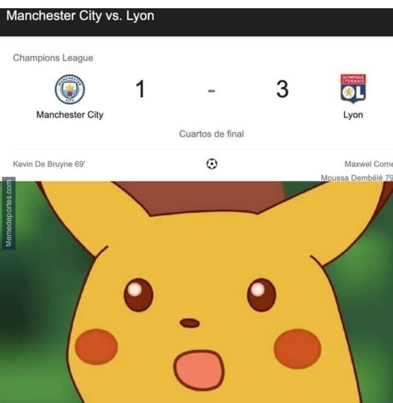 Memes Manchester City-O. Lyon Cuartos Champions 2020