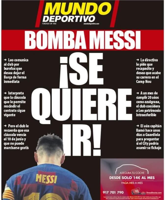Portadas Diarios Deportivos Miércoles 26/08/2020 Portadas Diarios Deportivos Miércoles 26/08/2020