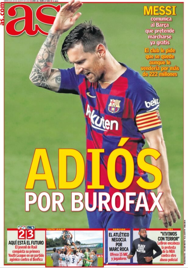 Portadas Diarios Deportivos Miércoles 26/08/2020