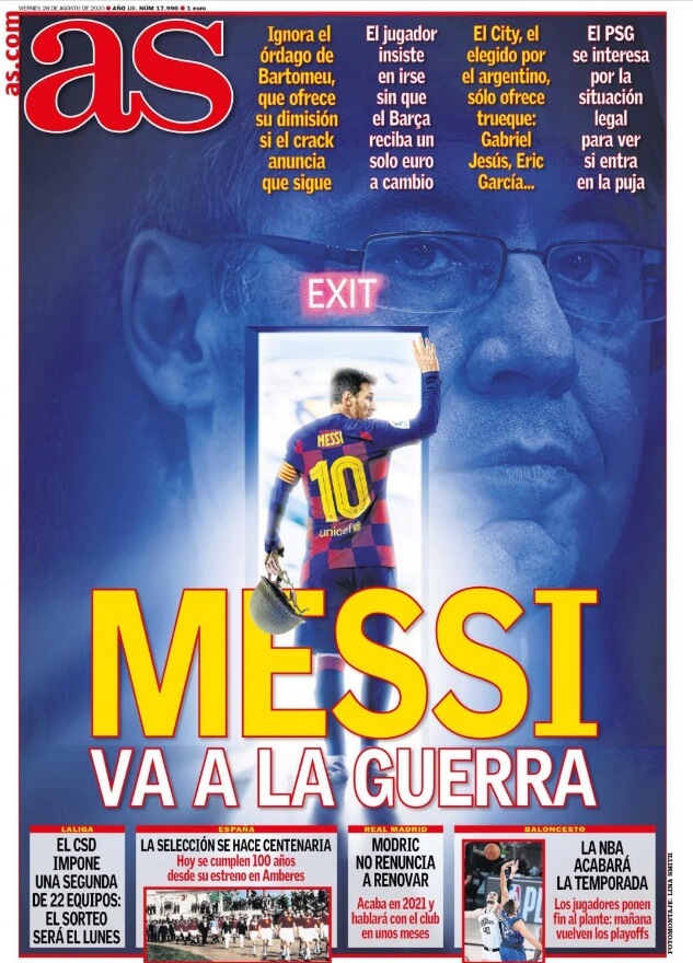 Portadas Diarios Deportivos Viernes 28/08/2020