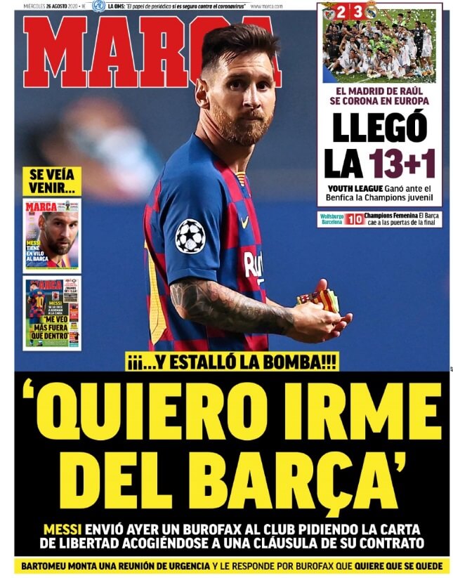 Portadas Diarios Deportivos Miércoles 26/08/2020 Portadas Diarios Deportivos Miércoles 26/08/2020