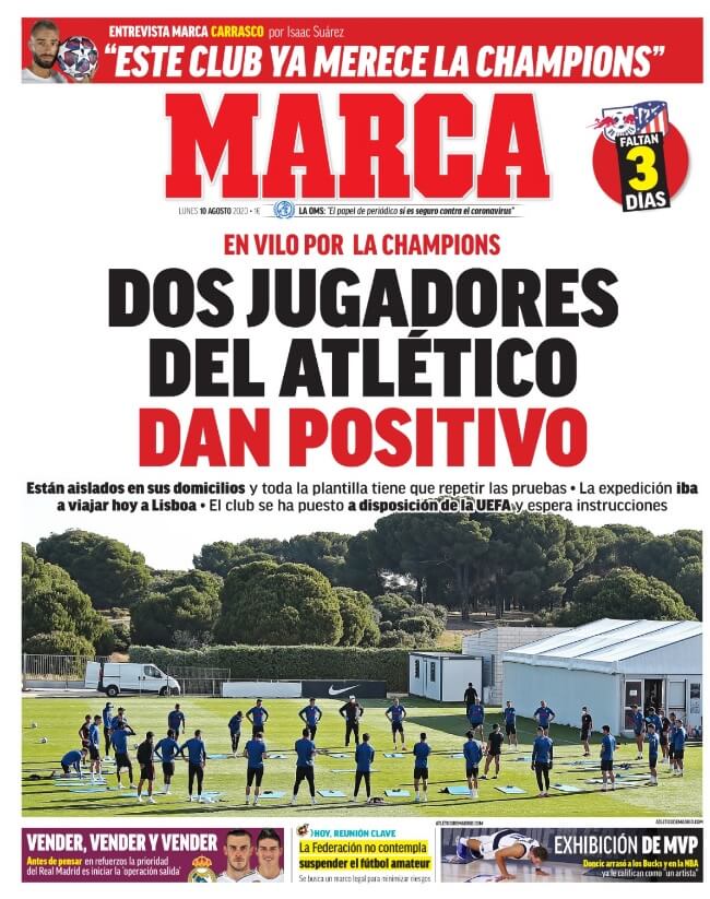 Portadas Diarios Deportivos Lunes 10/08/2020 Portadas Diarios Deportivos Lunes 10/08/2020