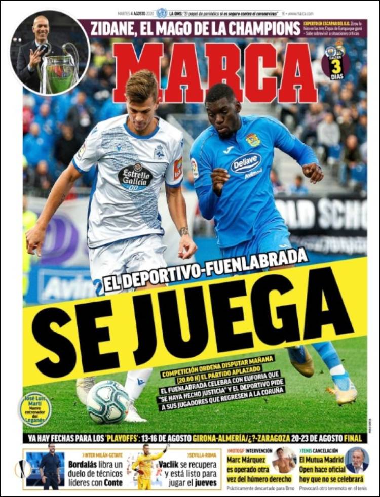 Portadas Diarios Deportivos Martes 4/08/2020 Portadas Diarios Deportivos Martes 4/08/2020