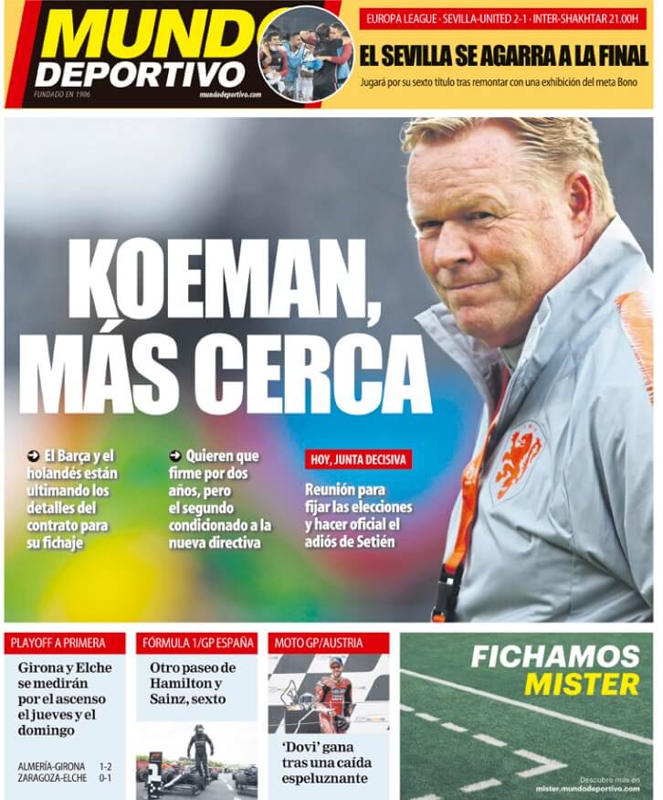 Portadas Diarios Deportivos Lunes 17/08/2020