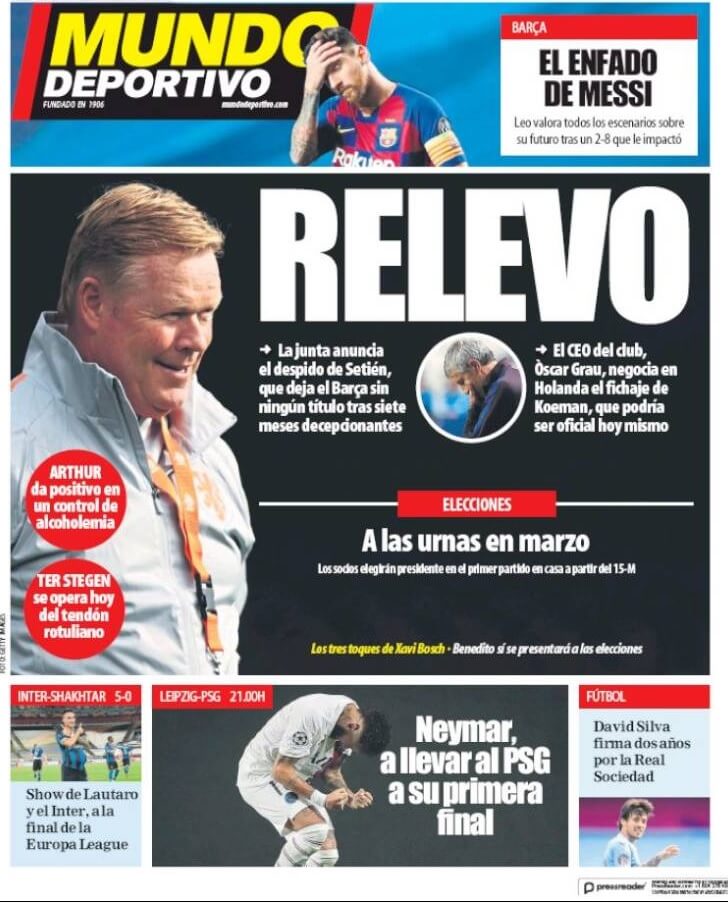 Portadas Diarios Deportivos Martes 18/08/2020 Portadas Diarios Deportivos Martes 18/08/2020