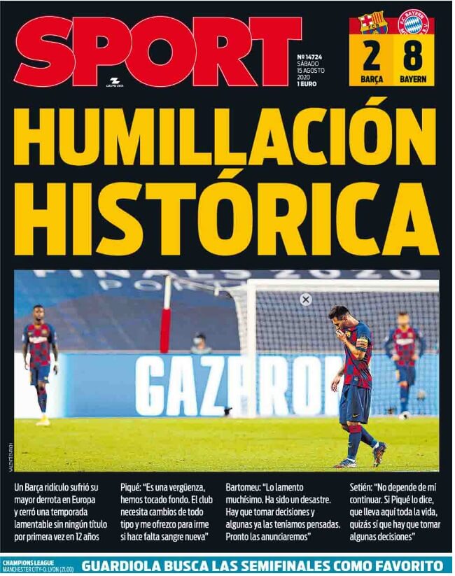 Portadas Diarios Deportivos Sábado 15/08/2020 Portadas Diarios Deportivos Sábado 15/08/2020