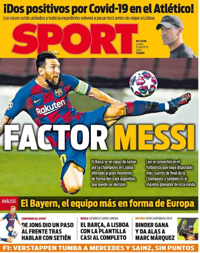 Portadas Diarios Deportivos Lunes 10/08/2020 Portadas Diarios Deportivos Lunes 10/08/2020
