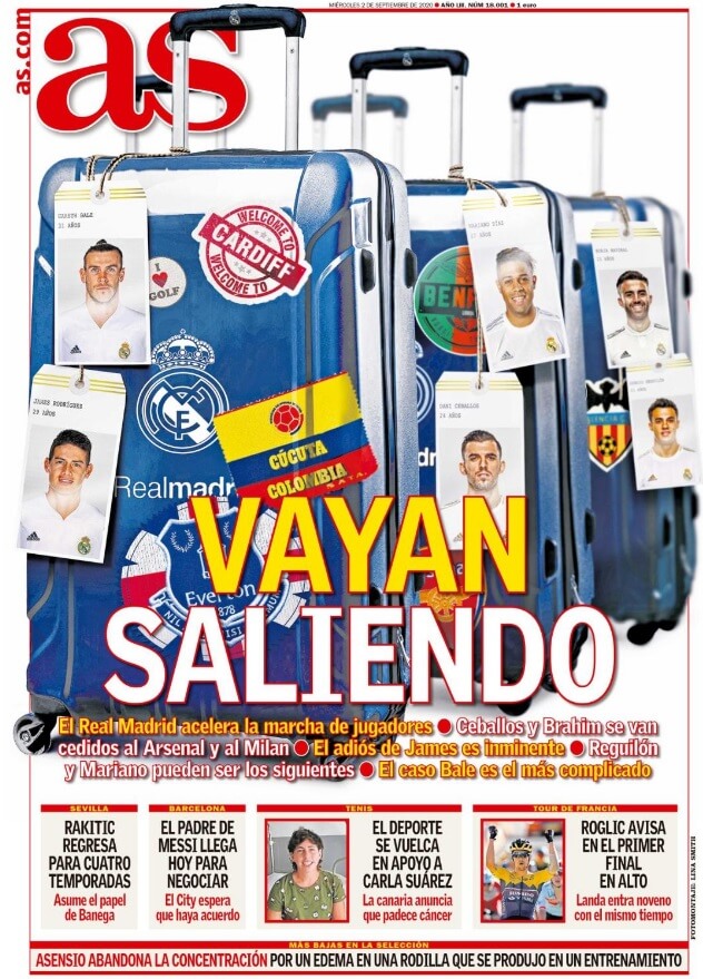 Portadas Diarios Deportivos Miércoles 2/9/2020