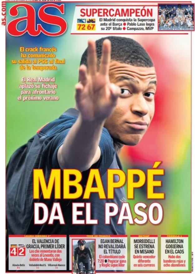 Portadas Diarios Deportivos Lunes 14/09/2020