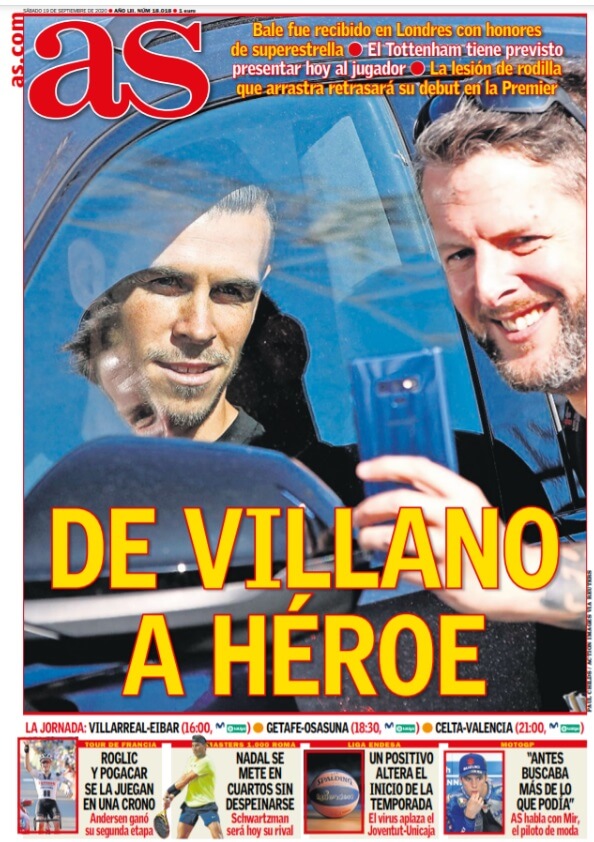 Portadas Diarios Deportivos Sábdo 19/09/2020