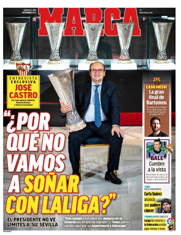 Portadas Diarios Deportivos Miércoles 2/9/2020