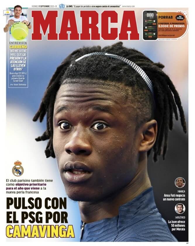 Portadas Diarios Deportivos Viernes 11/09/2020 Portadas Diarios Deportivos Viernes 11/09/2020