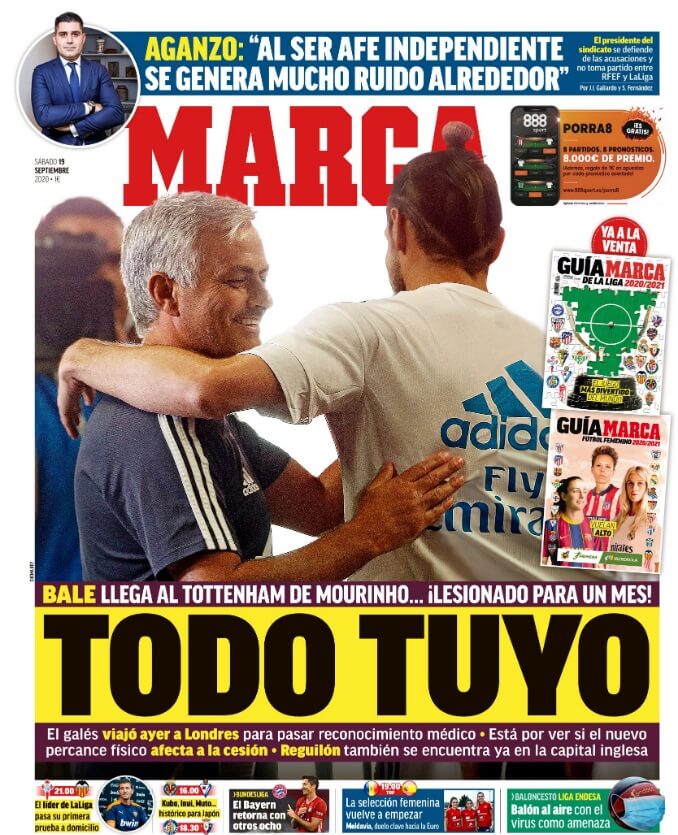 Portadas Diarios Deportivos Sábdo 19/09/2020