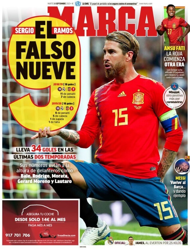 Portadas Diarios Deportivos Martes 8/09/2020 Portadas Diarios Deportivos Martes 8/09/2020