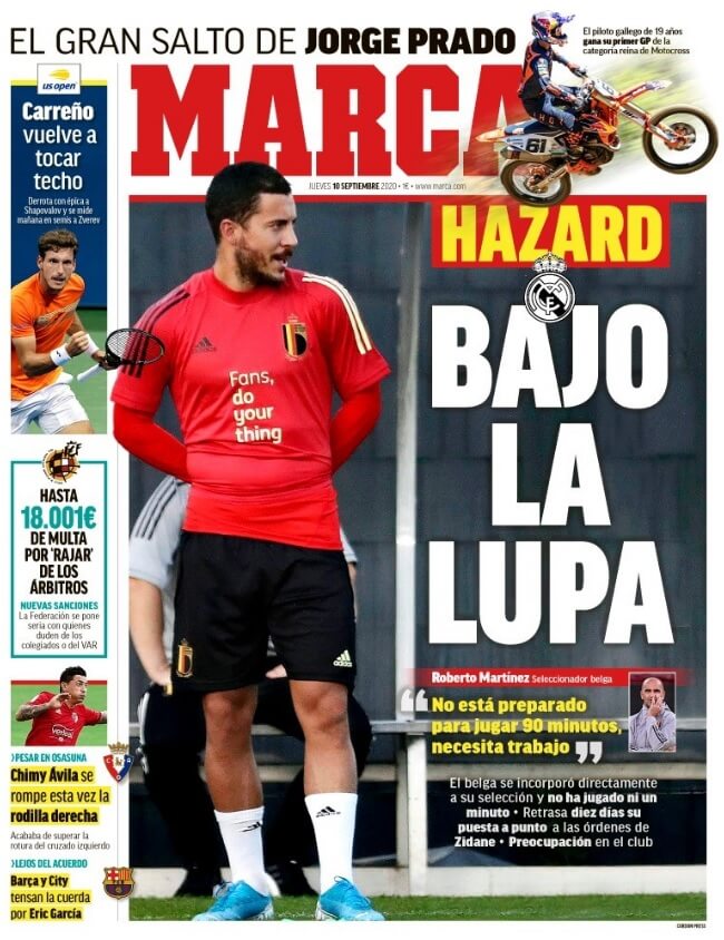 Portadas Diarios Deportivos Jueves 10/09/2020