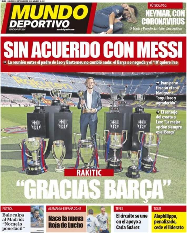 Portadas Diarios Deportivos Jueves 03/09/2020