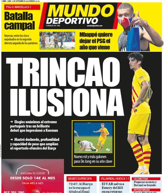 Portadas Diarios Deportivos Lunes 14/09/2020 Portadas Diarios Deportivos Lunes 14/09/2020