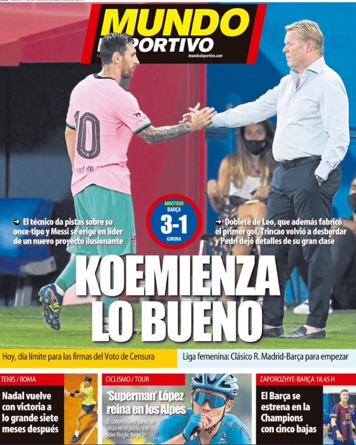 Portadas Diarios Deportivos Jueves 17/09/2020 Portadas Diarios Deportivos Jueves 17/09/2020