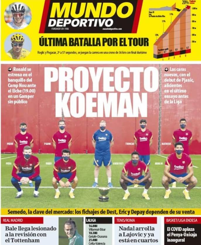 Portadas Diarios Deportivos Sábdo 19/09/2020