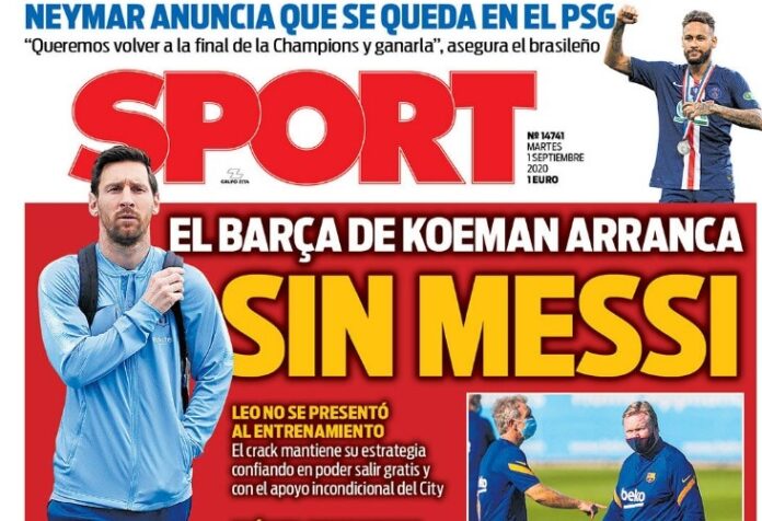 Portadas Diarios Deportivos Martes 1/09/2020 Portadas Diarios Deportivos Martes 1/09/2020