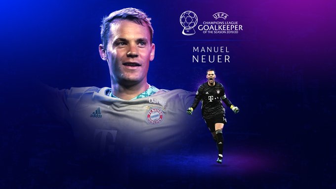Manuel Neuer Premio mejor portero Champions 2019-2020 Manuel Neuer Premio mejor portero Champions 2019-2020