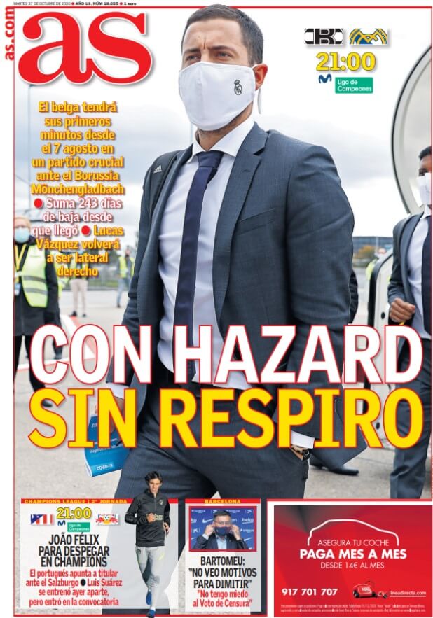 Portadas Diarios Deportivos Martes 27/10/2020