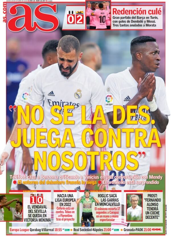 Portadas Diarios Deportivos Jueves 29/10/2020