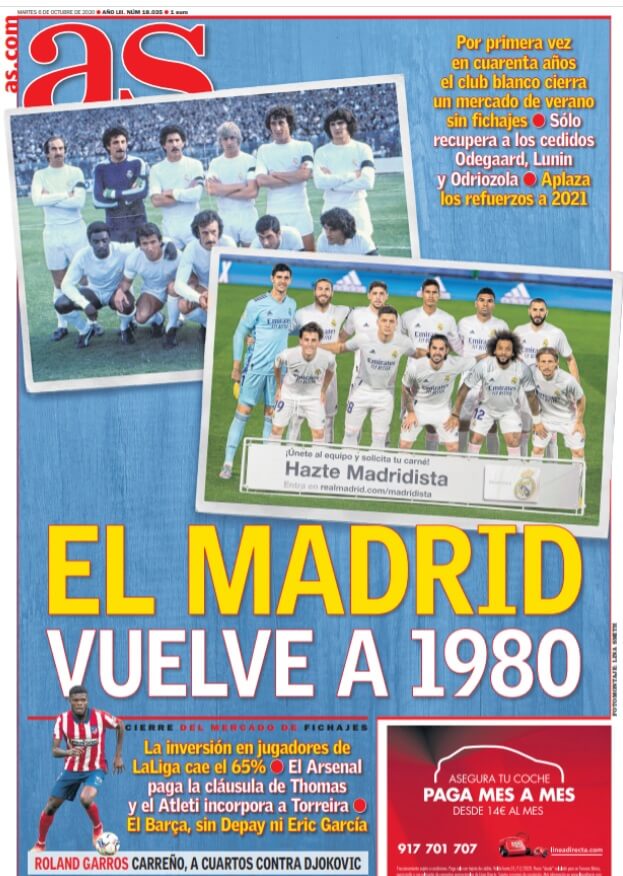 Portadas Diarios Deportivos Martes 6/10/2020 