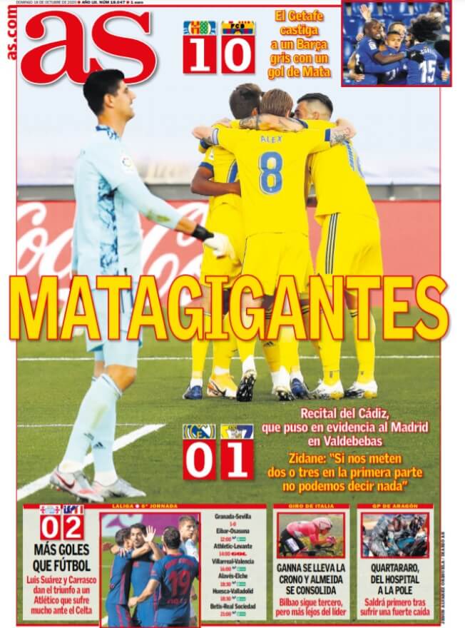 Portadas Diarios Deportivos Domingo 18/10/2020