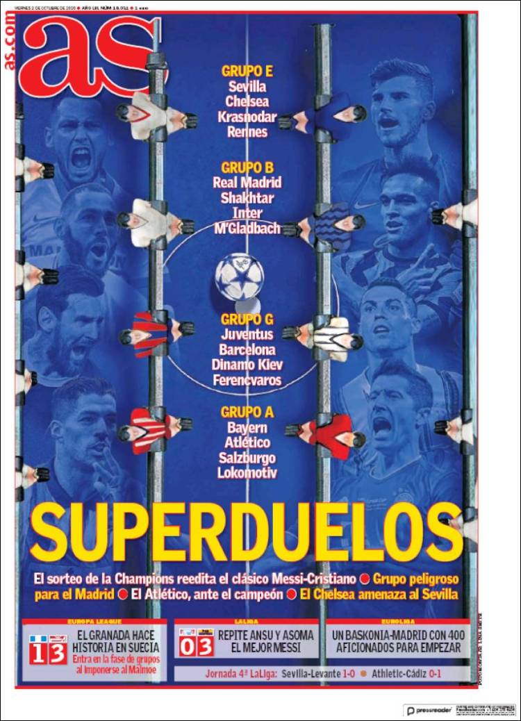 Portadas Diarios Deportivos Viernes 2/10/2020