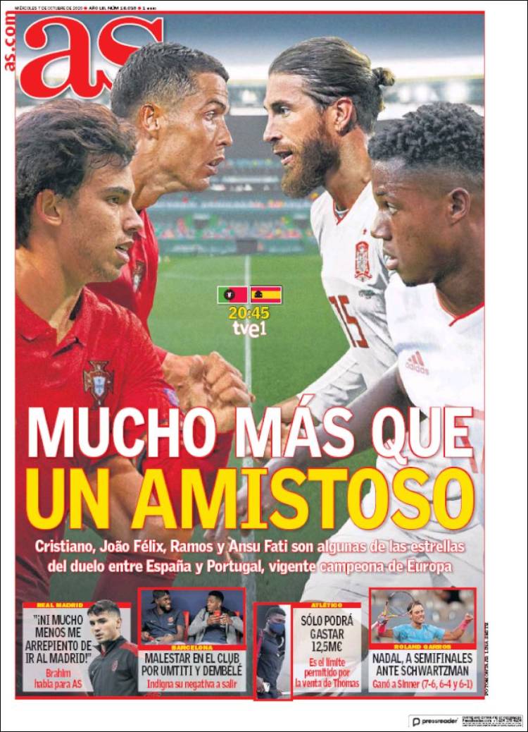 Portadas Diarios Deportivos Miércoles 7/10/2020