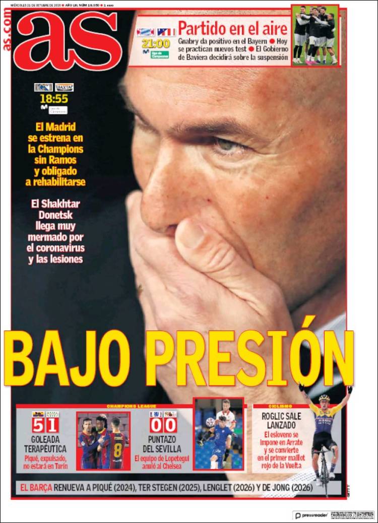 Portadas Diarios Deportivos Miércoles 21/10/2020