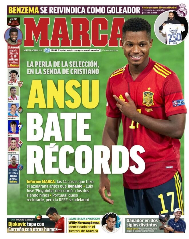 Portadas Diarios Deportivos Martes 6/10/2020 Portadas Diarios Deportivos Martes 6/10/2020