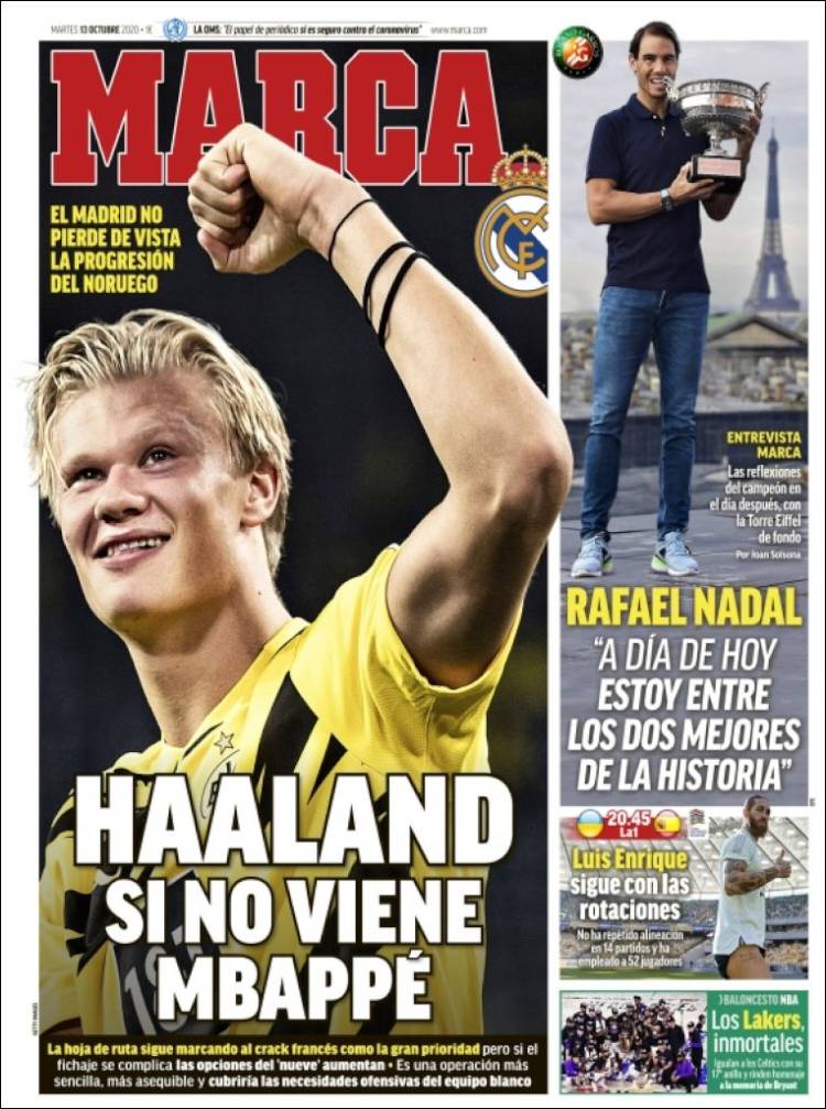 Portadas Diarios Deportivos Martes 13/10/2020