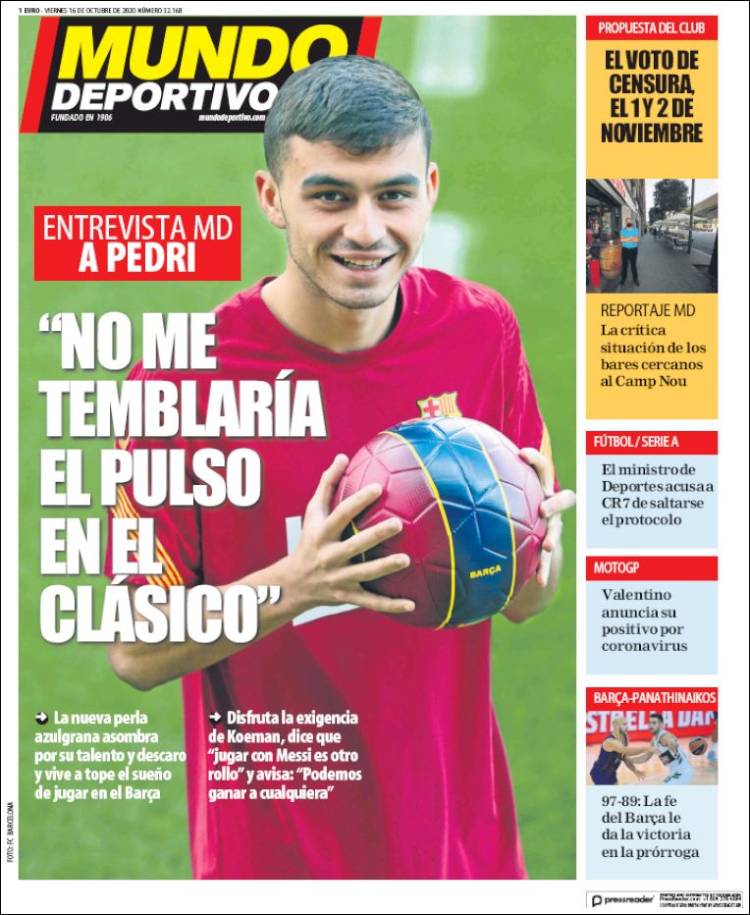 Portadas Diarios Deportivos Viernes 16/10/2020