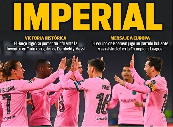 Portadas Diarios Deportivos Jueves 29/10/2020 Portadas Diarios Deportivos Jueves 29/10/2020