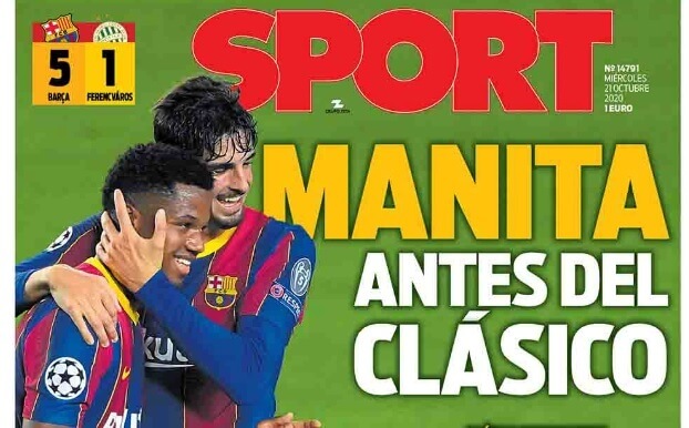 Portadas Diarios Deportivos Miércoles 21/10/2020 Portadas Diarios Deportivos Miércoles 21/10/2020