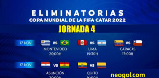 Eliminatorias Sudamericanas Fecha 4 | Horarios-Qatar 2022