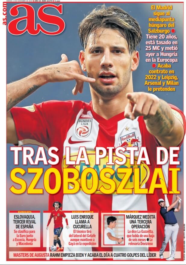 Portadas Diarios Deportivos Viernes 13/11/2020