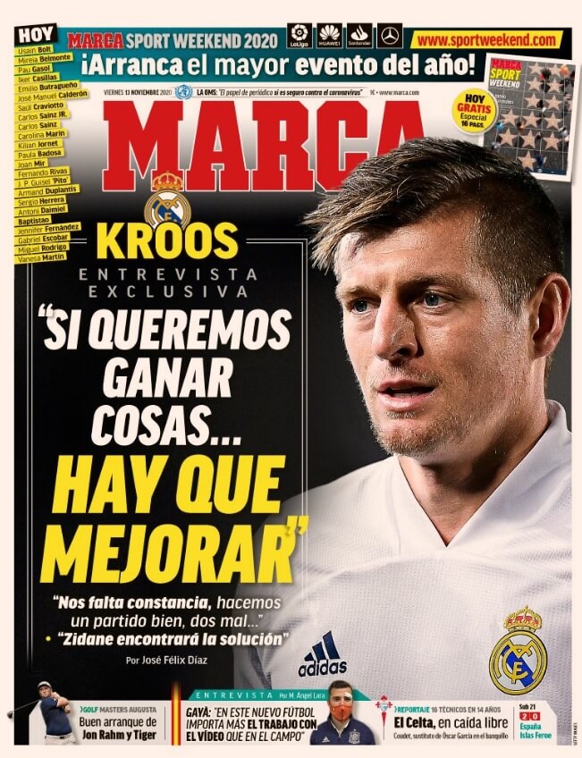 Portadas Diarios Deportivos Viernes 13/11/2020 Portadas Diarios Deportivos Viernes 13/11/2020