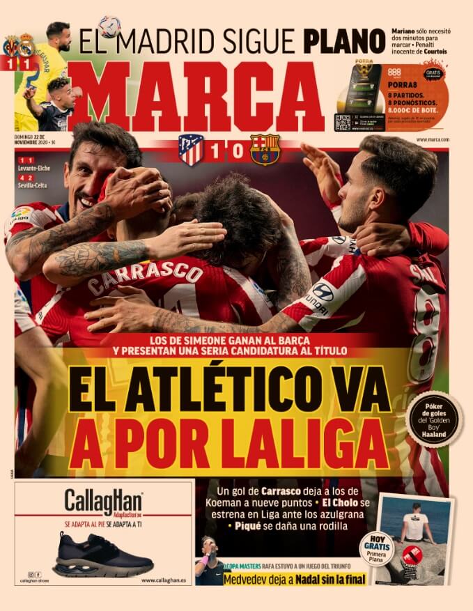 Portadas Diarios Deportivos Domingo 22/11/2020