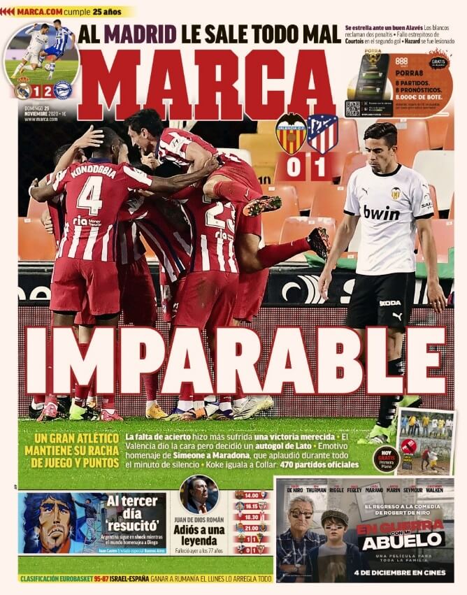 Portadas Diarios Deportivos Domingo 29/11/2020 Portadas Diarios Deportivos Domingo 29/11/2020