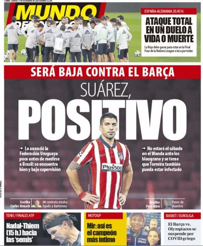 Portadas Diarios Deportivos Martes 17/11/2020 Portadas Diarios Deportivos Martes 17/11/2020
