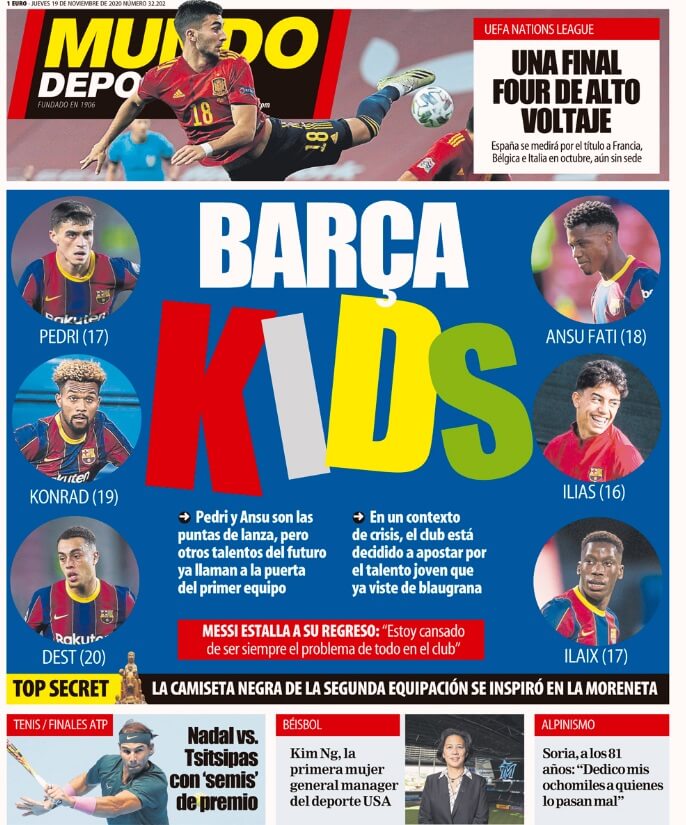 Portadas Diarios Deportivos Jueves 19/11/2020 Portadas Diarios Deportivos Jueves 19/11/2020