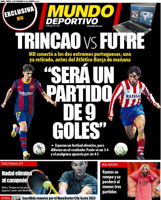 Portadas Diarios Deportivos Viernes 20/11/2020 Portadas Diarios Deportivos Viernes 20/11/2020