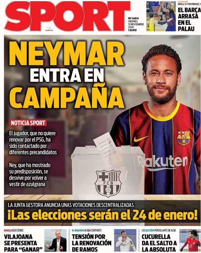 Portadas Diarios Deportivos Viernes 13/11/2020 Portadas Diarios Deportivos Viernes 13/11/2020