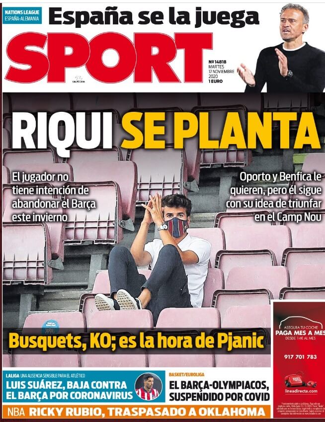 Portadas Diarios Deportivos Martes 17/11/2020 Portadas Diarios Deportivos Martes 17/11/2020