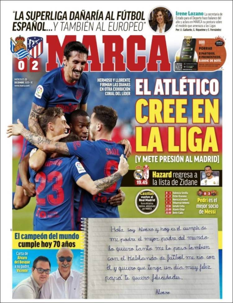 Portadas Diarios Deportivos miércoles 23/12/2020