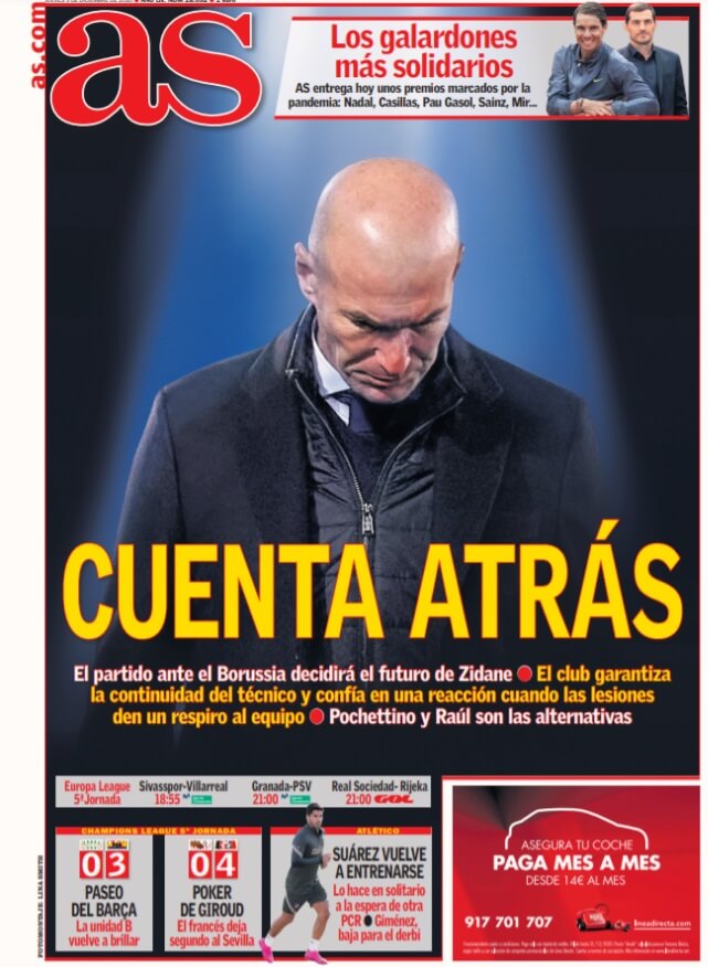 Portadas Diarios Deportivos Jueves 3/12/2020